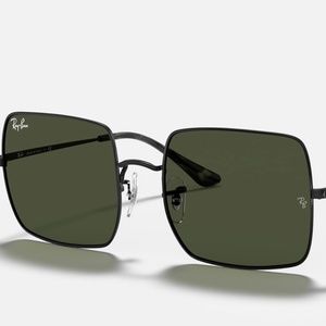 Ray-Ban Black and Green Square Sunglasses